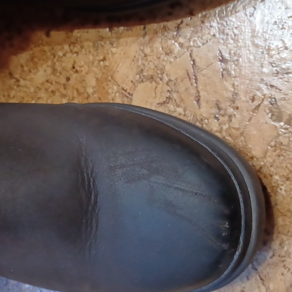 UGG Australia Women's Chocolate Brown Leather & Wool Robbie Boots 7.5 - Picture 9 of 10